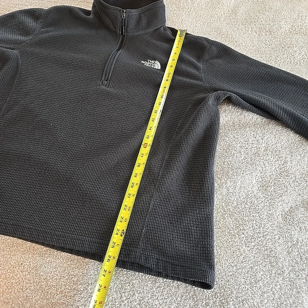 The North Face Mens Fleece Jacket Gray Textured 1/4 Zip Long Sleeve Mock Neck XL